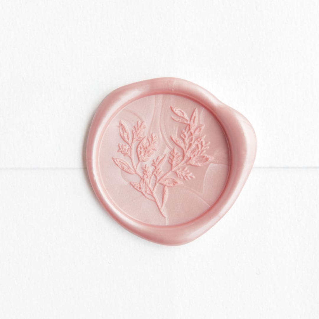 "Eucalyptus in Blush | Paula Lee Calligraphy x Artisaire (pack of 25)" - Wax Seals, Pack of 25 in Blush by Minted - Wax Seal Front
