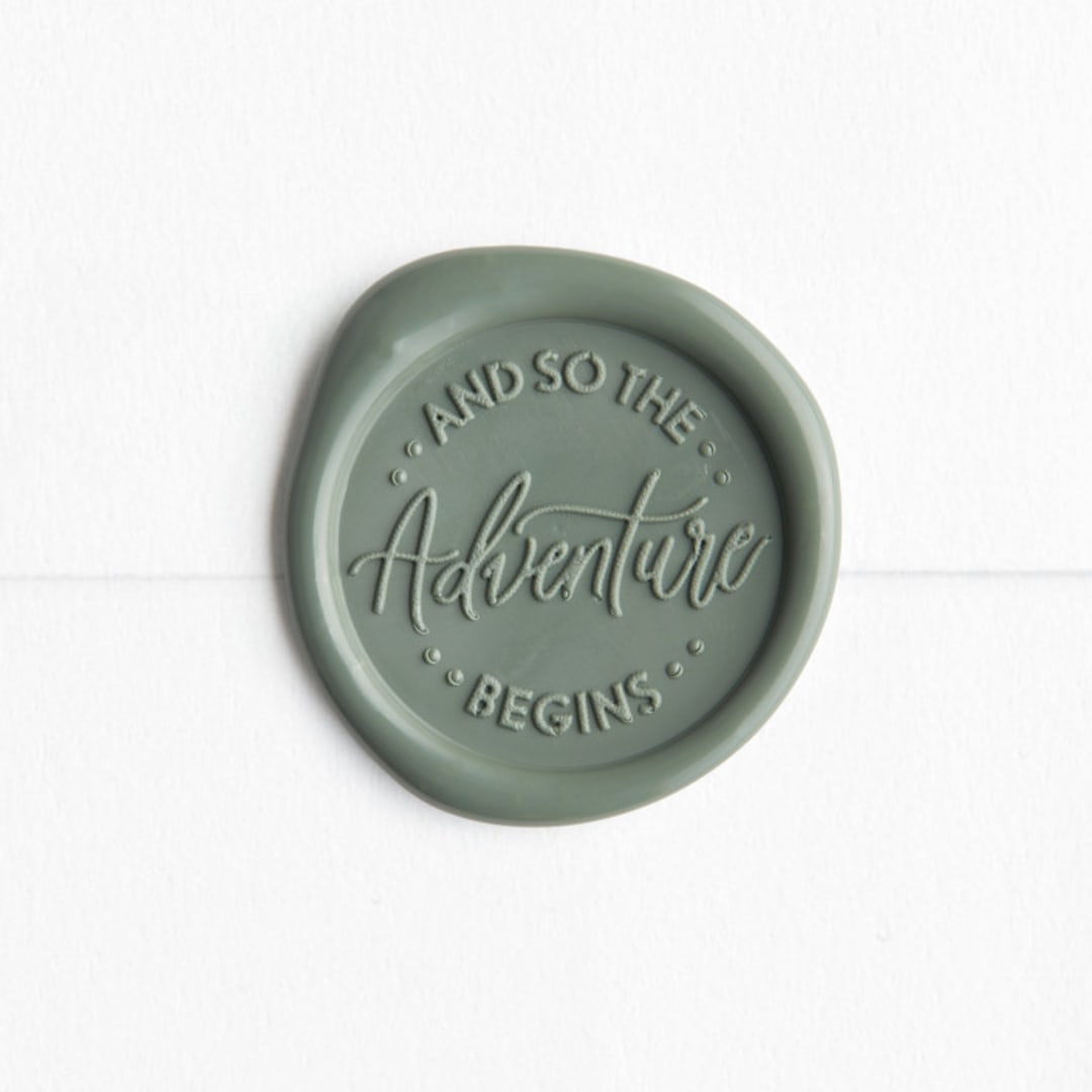 "And So The Adventure Begins in Sequoia | Sablewood Paper Company x Artisaire (pack of 25)" - Wax Seals, Pack of 25 in Sequoia by Minted - Wax Seal Front