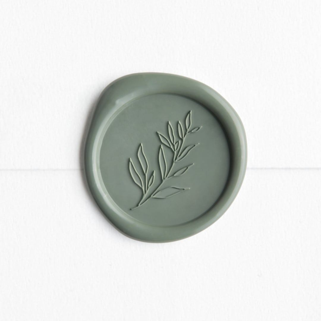 "Sprig in Sequoia (pack of 25)" - Wax Seals, Pack of 25 in Sequoia by chocomocacino - Wax Seal Front