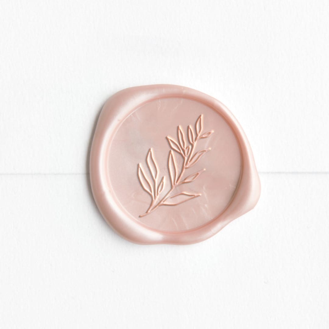 "Sprig in Champagne (pack of 25)" - Wax Seals, Pack of 25 in Champagne by chocomocacino - Wax Seal Front