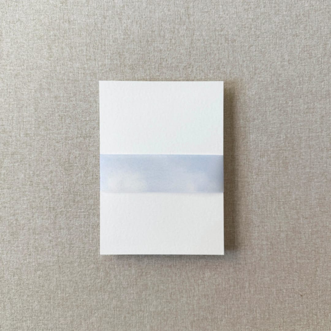 "Dusty Blue Watercolor Vellum Belly Band | For 5x7" Invitations | Set of 10" - Belly Bands in blue by Cotton and Bow