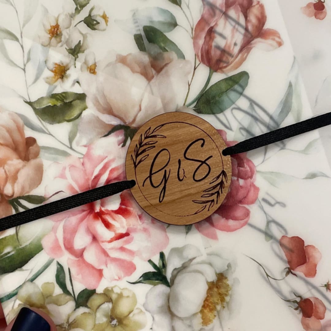 "Wooden Engraved Belly Bands | Set of 25 Engraved Bands" - Belly Bands in brown by Nikki Turner