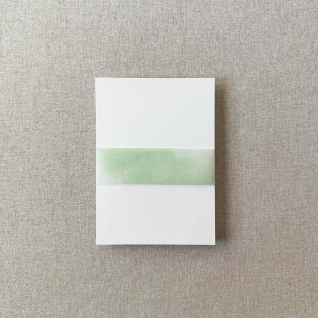 "Green Watercolor Vellum Belly Band | For 5x7" Invitations | Set of 10" - Belly Bands in green by Cotton and Bow