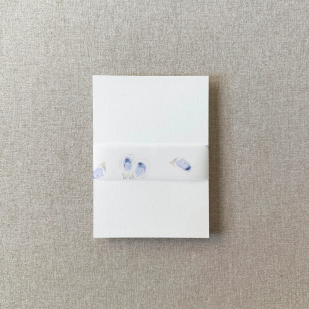 "Oysters Watercolor Vellum Belly Band | For Petite 4.25x6" Invitations | Set of 10" - Belly Bands in blue by Cotton and Bow