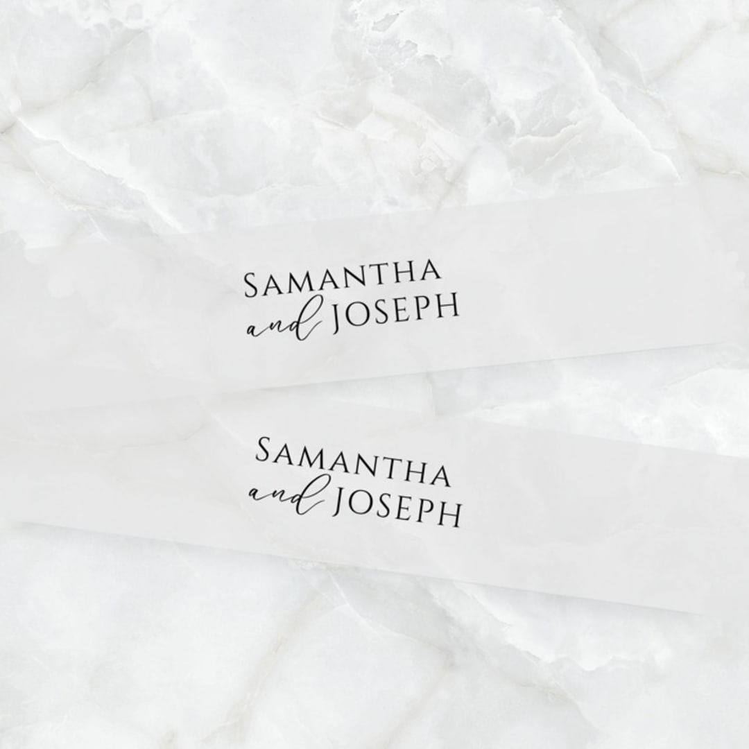 "Personalized Vellum Belly Bands for 5 x 7 Invitations (Set of 25)" - Belly Bands in clear by Caroline Russo