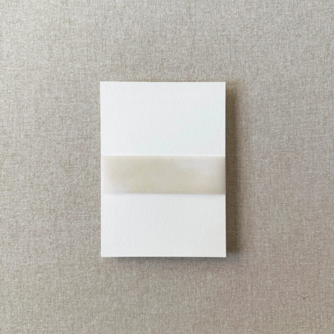 "Neutral Watercolor Vellum Belly Band | For Petite 4.25x6" Invitations | Set of 10" - Belly Bands in beige by Cotton and Bow