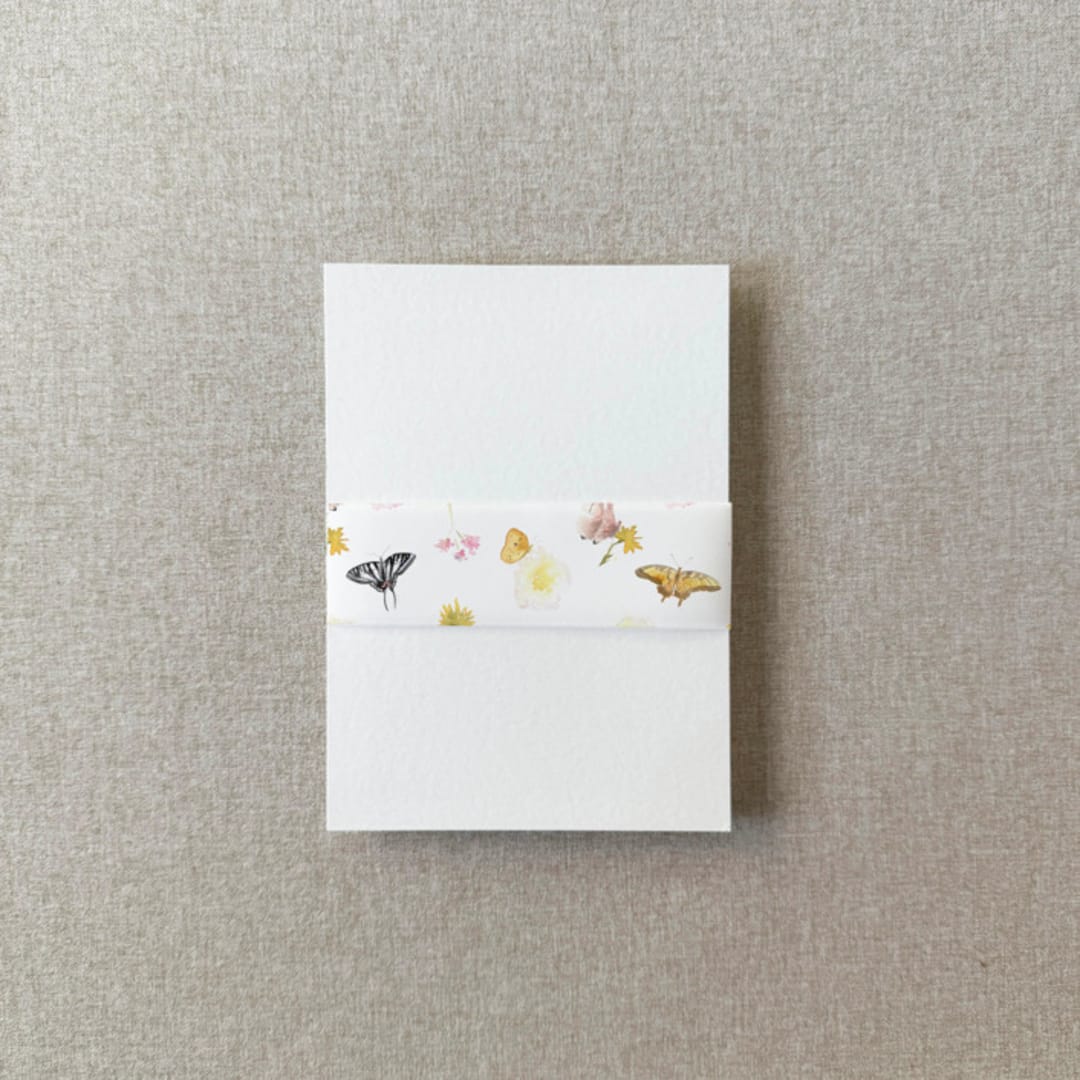 "Butterfly Wildflower Vellum Belly Band | For Petite 4.25x6" Invitations | Set of 10" - Belly Bands in multicolor by Cotton and Bow