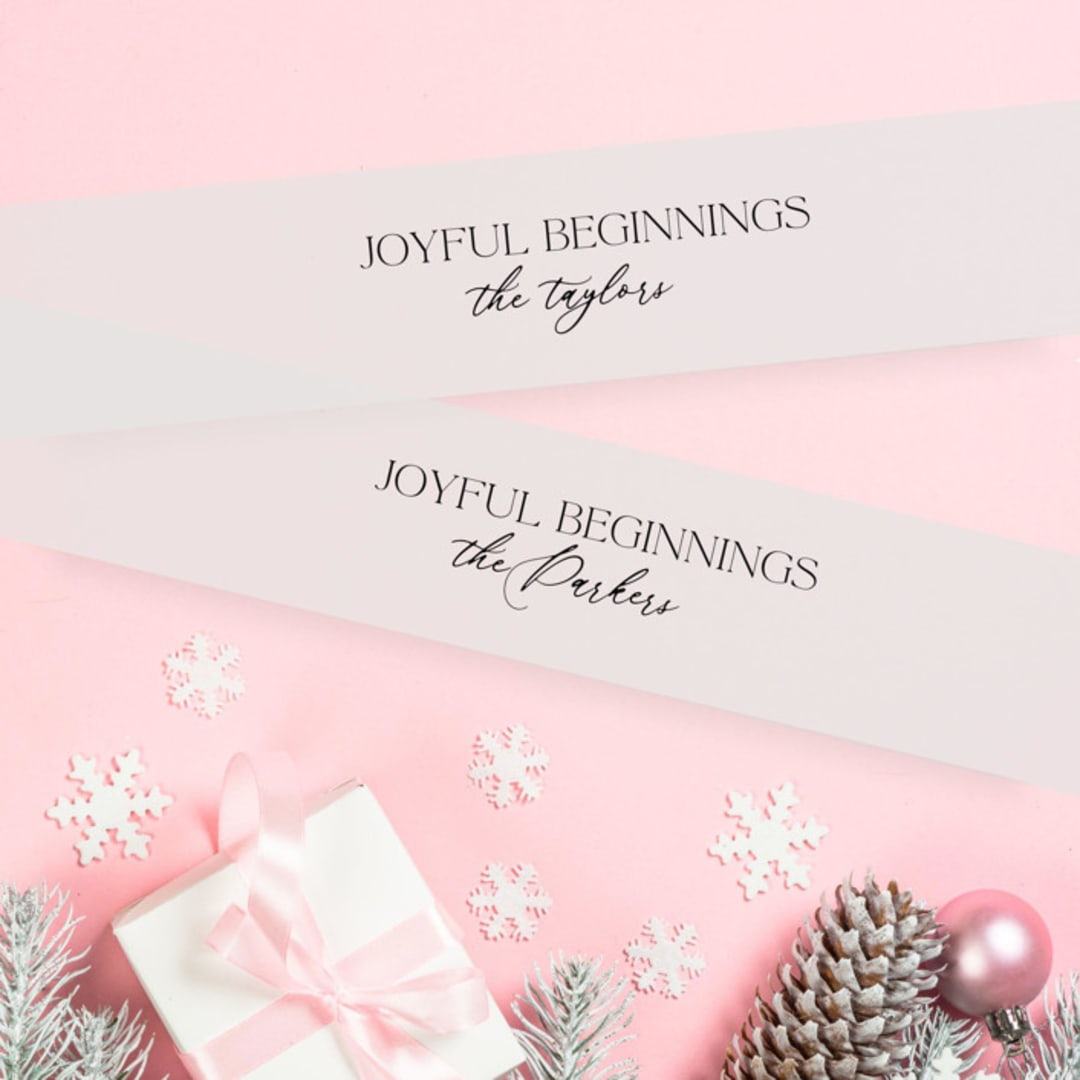 "Joyful Beginnings Vellum Belly Bands for 5 x 7 Holiday Cards (Set of 25)" - Belly Bands in white by Caroline Russo