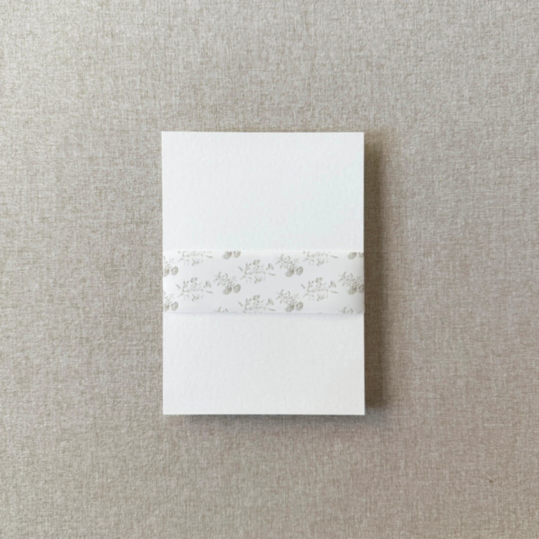 "Neutral Toile Vellum Belly Band | For Petite 4.25x6" Invitations | Set of 10" - Belly Bands in beige by Cotton and Bow