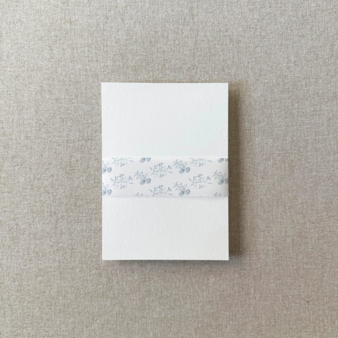 "Blue Toile Vellum Belly Band | For Petite 4.25x6" Invitations | Set of 10" - Belly Bands in blue by Cotton and Bow