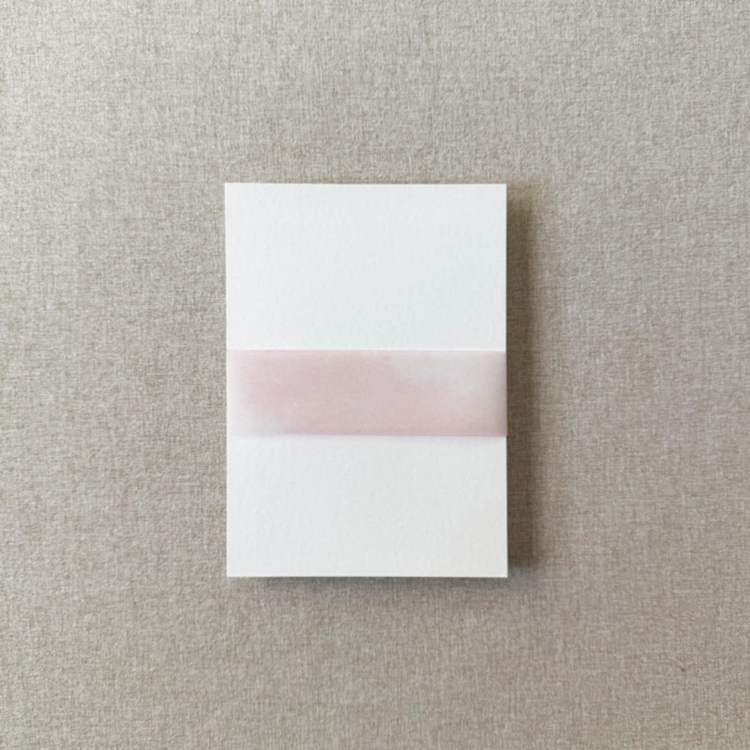 "Blush Watercolor Vellum Belly Band | For Petite 4.25x6" Invitations | Set of 10" - Belly Bands in pink by Cotton and Bow