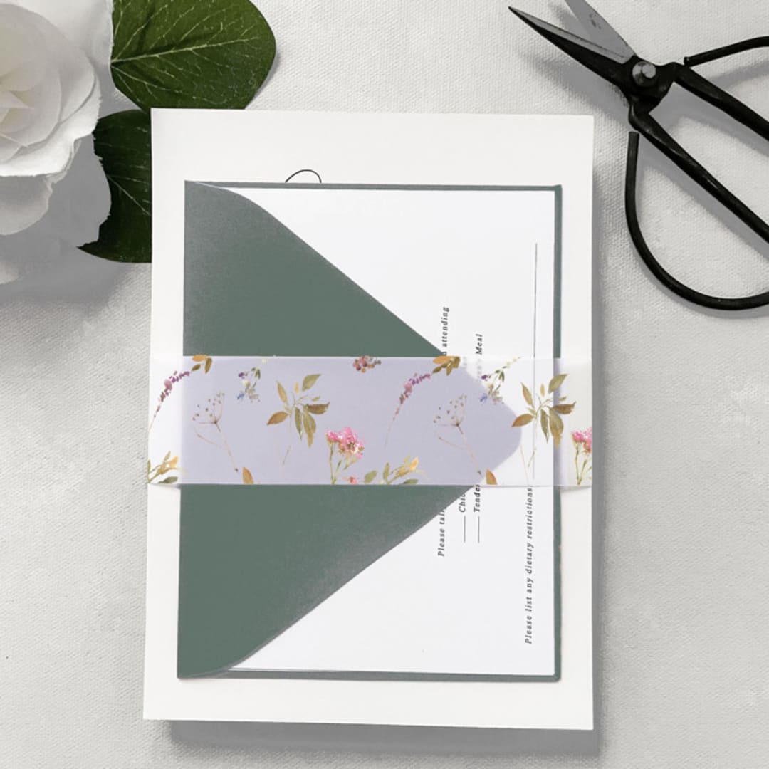 "Wildflower Dreams | Pack of 25 Floral Vellum Wraps" - Belly Bands in multicolor by Nikki Turner