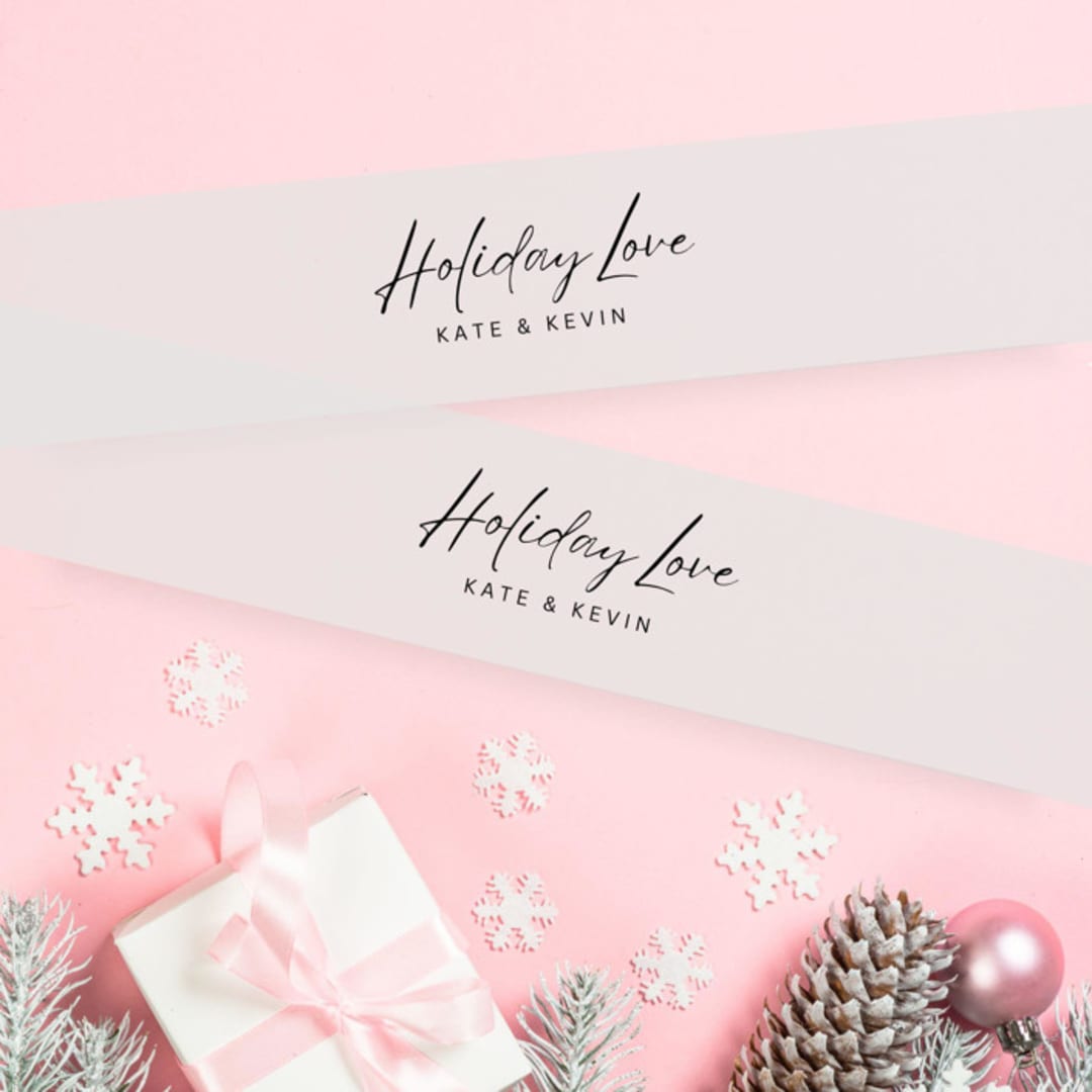 "Holiday Love Vellum BellyBands for 5 x 7 Holiday Cards (Set of 25)" - Belly Bands in clear by Caroline Russo