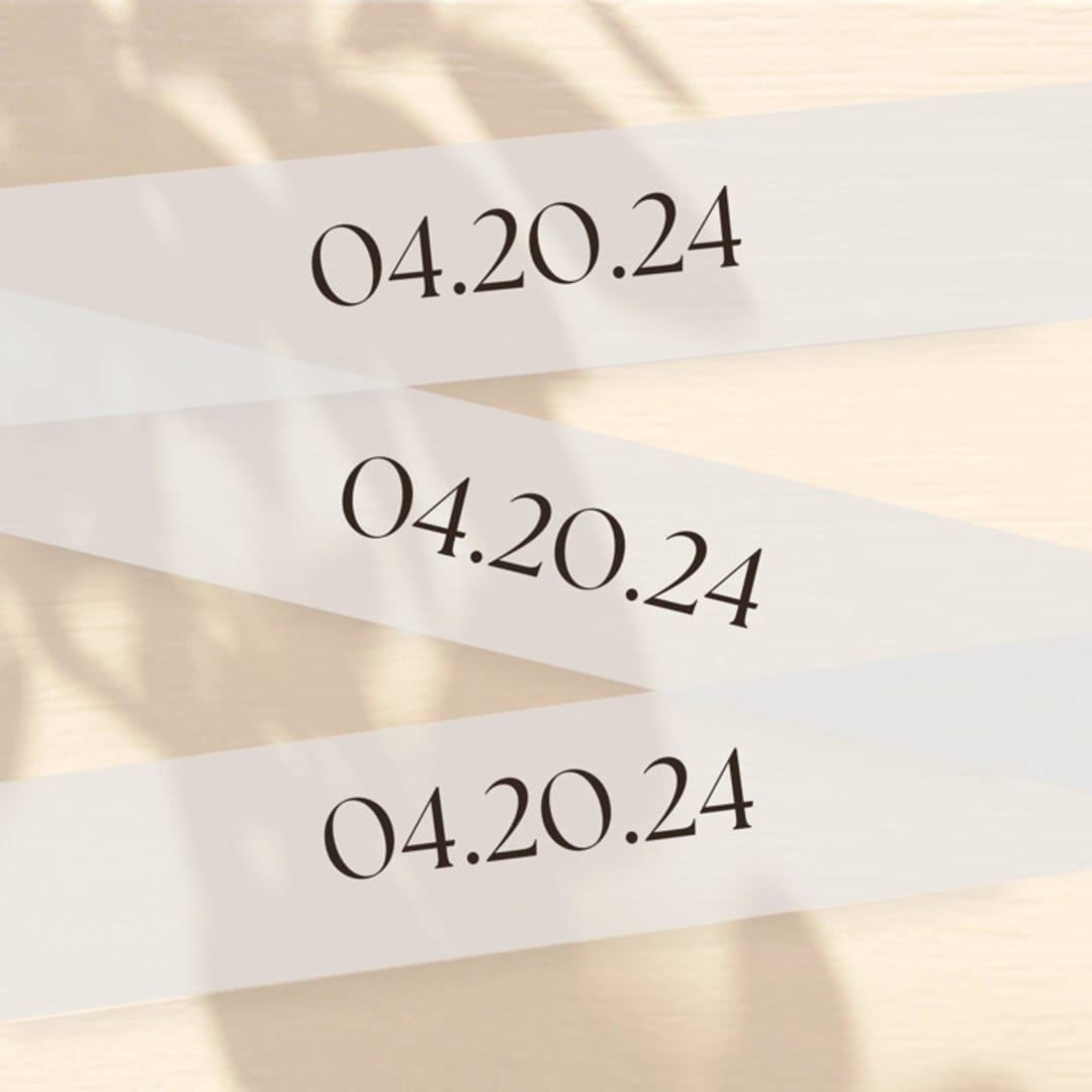 "Modern Custom Date Vellum Belly Bands for 5 x 7 Wedding Invitations" - Belly Bands in black by Caroline Russo
