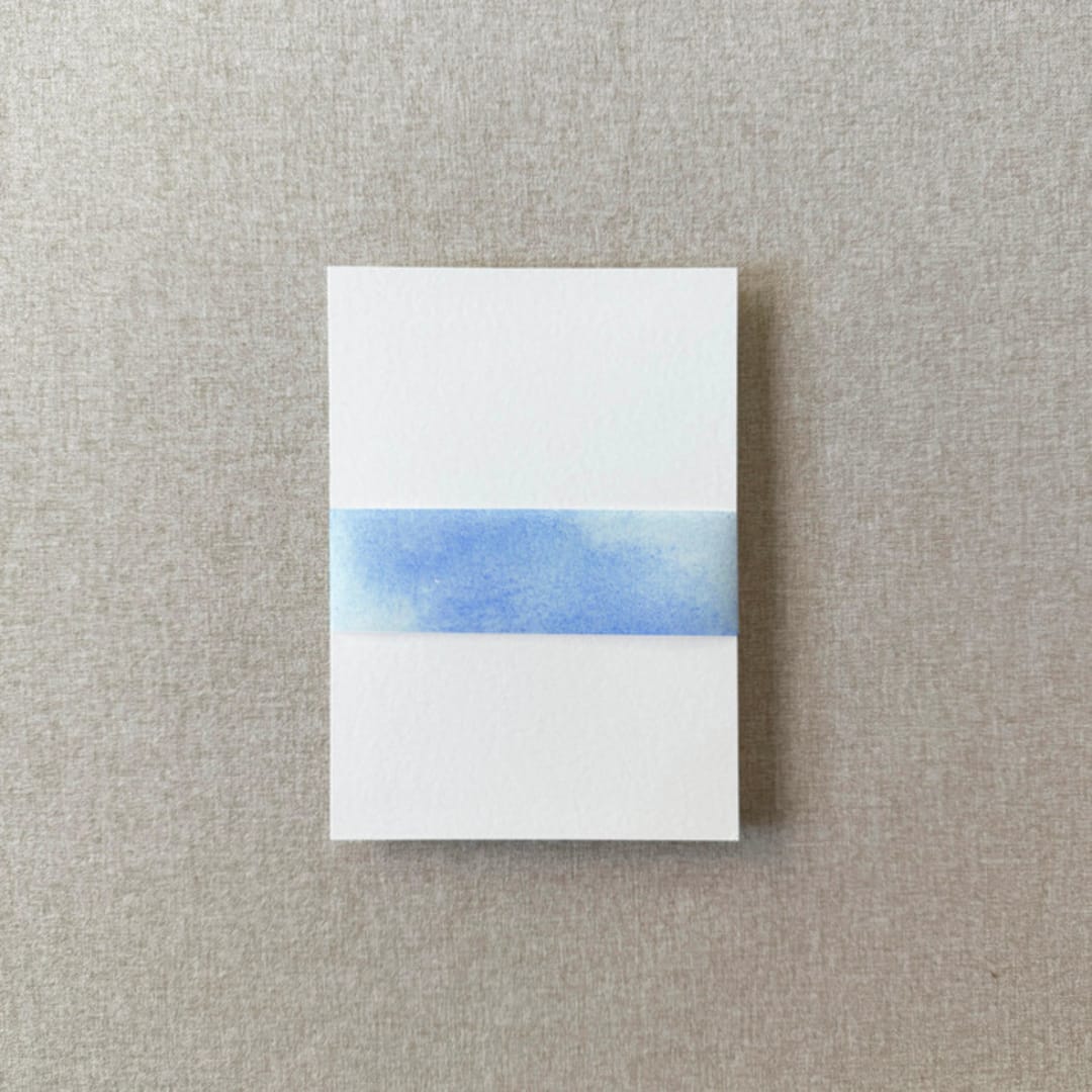 "Blue Watercolor Vellum Belly Band | For Petite 4.25x6" Invitations | Set of 10" - Belly Bands in blue by Cotton and Bow