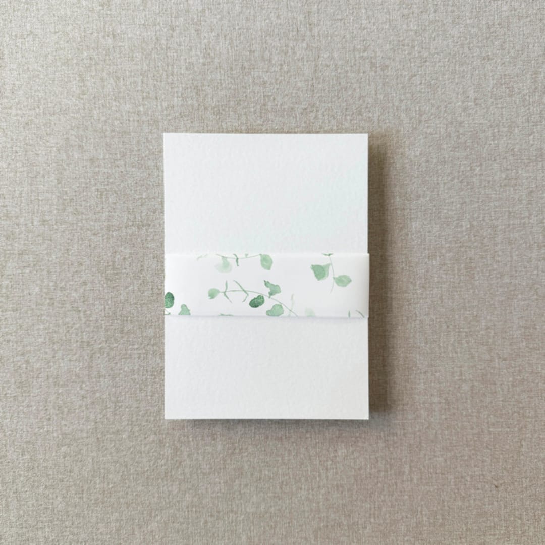 "Greenery Vellum Belly Band | For Petite 4.25x6" Invitations | Set of 10" - Belly Bands in green by Cotton and Bow