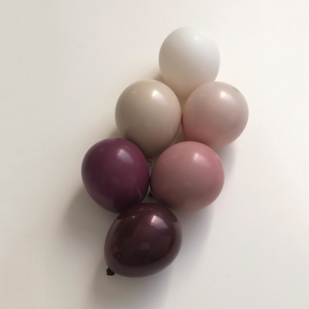 "Moody Boho Balloon Garland Premium Kit (8-10ft)" - Balloons in pink by PopFestCo