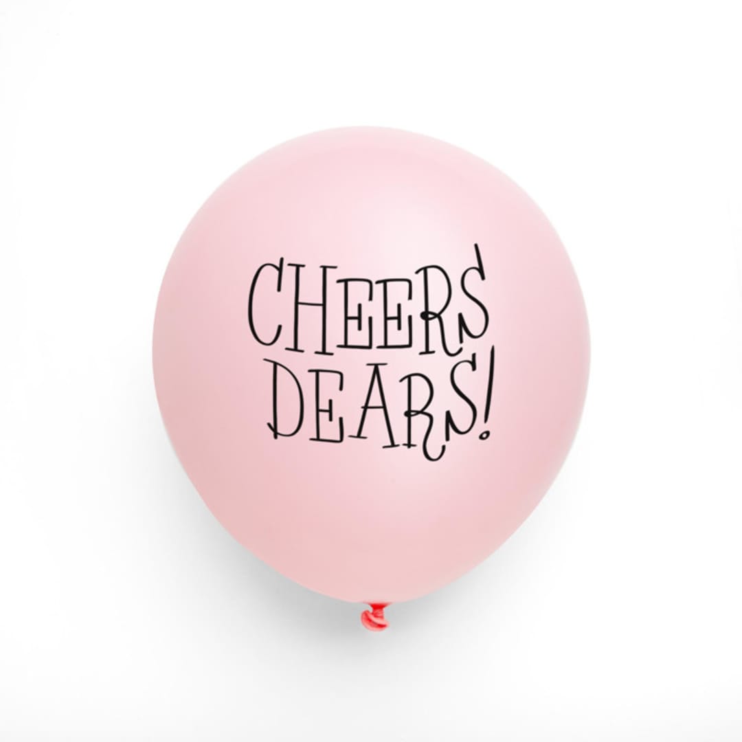 Cheers Dears Latex Balloon, Pink and Black, set of 3