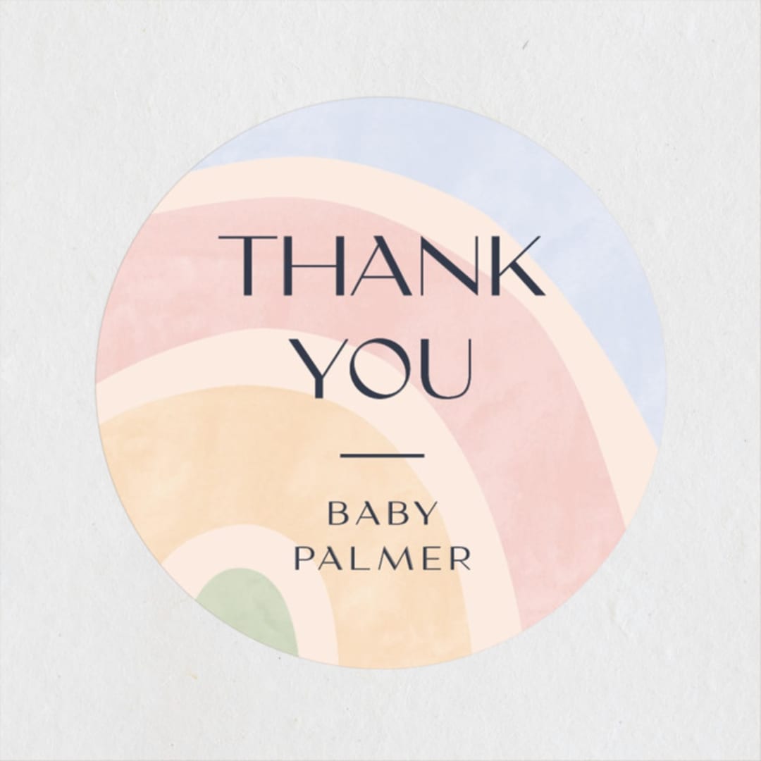 "Over the Rainbow" - Baby Shower Stickers in Meadow by Pixel and Hank - Close-Up