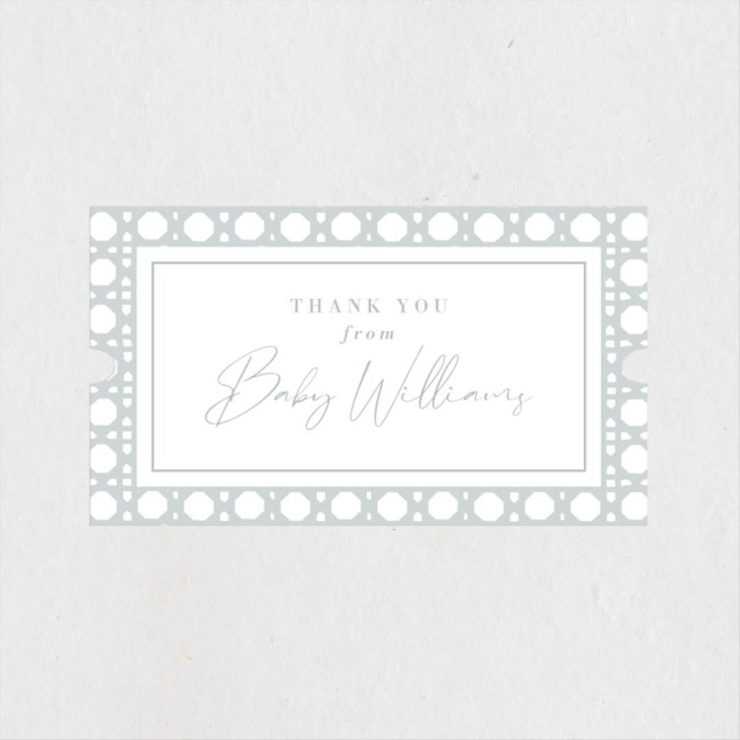 "Boho Frame" - Baby Shower Stickers in Dove by Tamara Hilje - Close-Up