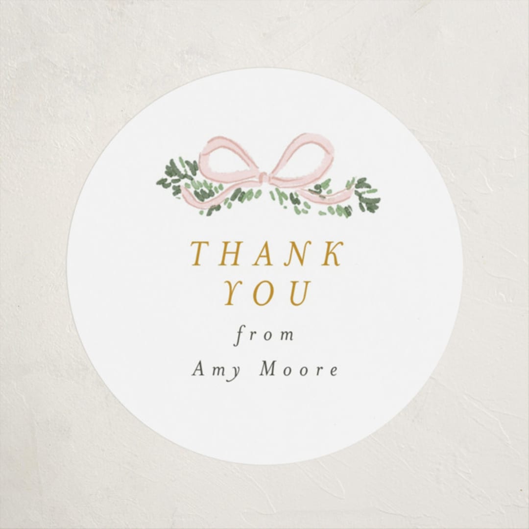 "Ribbonly Frame" - Baby Shower Stickers in Butter by Itsy Belle Studio - Close-Up