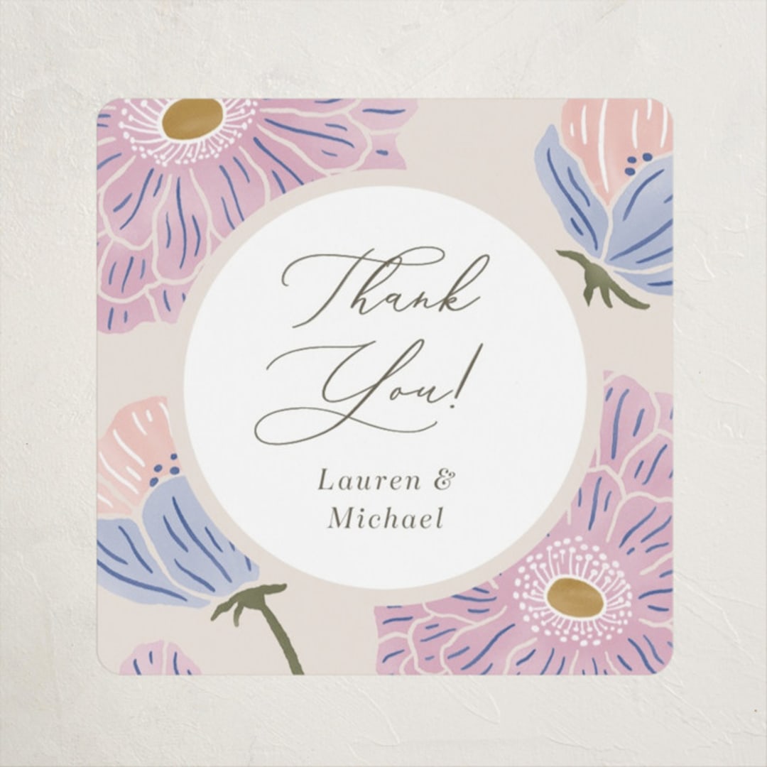 "Spring Blooms" - Baby Shower Stickers in Petal by Brandy Folse - Close-Up
