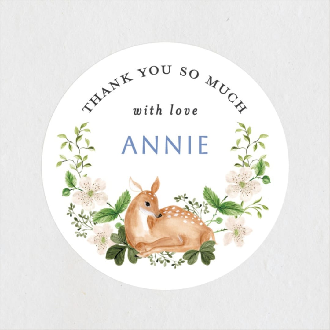 "Spring woodland" - Baby Shower Stickers in Elderflower by Sarah Knight - Close-Up