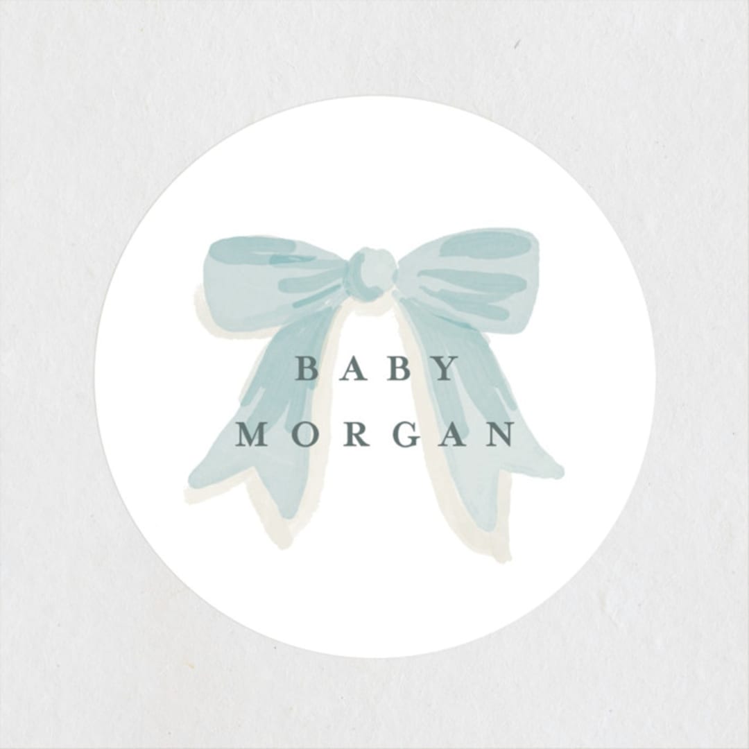 "Eyelet" - Baby Shower Stickers in Cloud by Laura Hankins - Close-Up