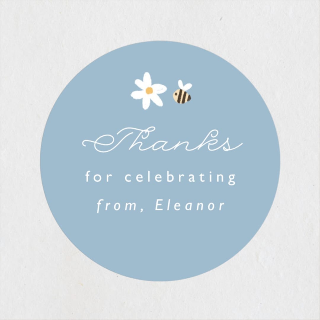 "Berry Sweet" - Baby Shower Stickers in Blueberry by Hudson meet Rose - Close-Up