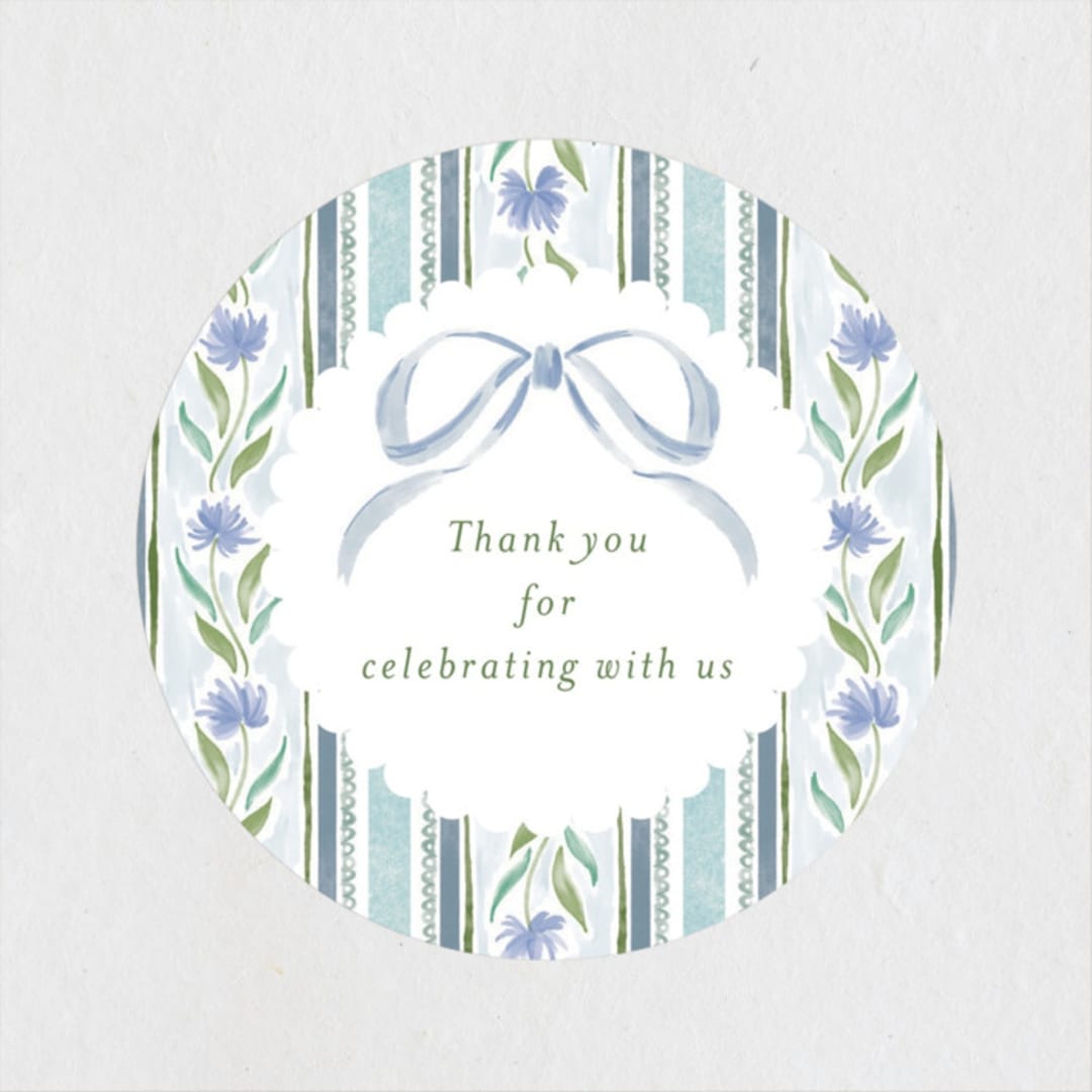 "Wildflower Ribbon" - Baby Shower Stickers in Cotswolds by Jackie Crawford - Close-Up