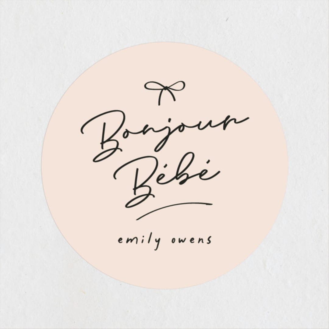 "Oh Bebe" - Baby Shower Stickers in Blush by Ashley Iwafuchi - Close-Up