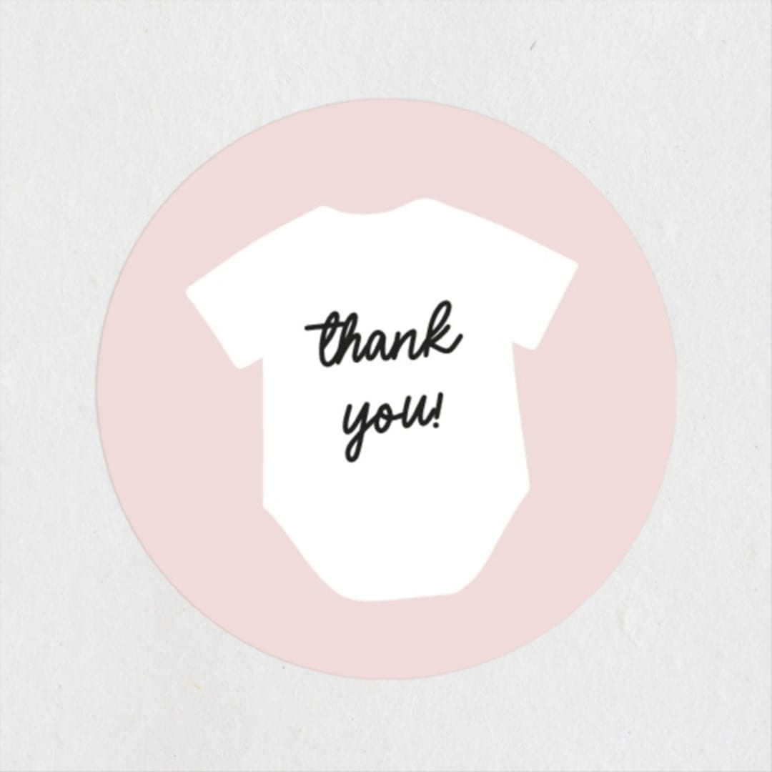 "Little Sibling" - Baby Shower Stickers in Cotton Candy by Lea Delaveris - Close-Up