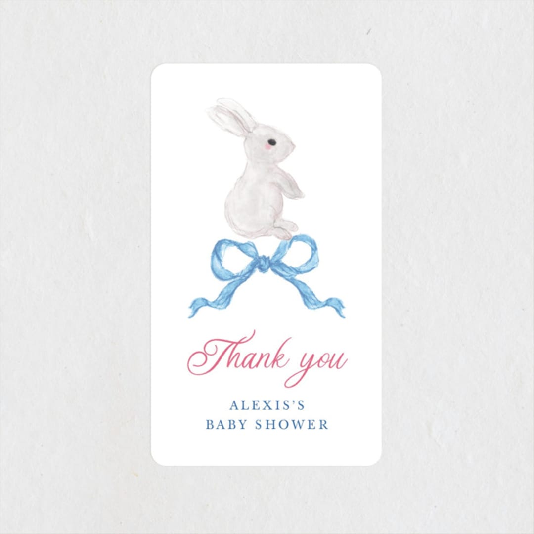 "bunny crest" - Baby Shower Stickers in Cotton Candy by Cass Loh - Close-Up