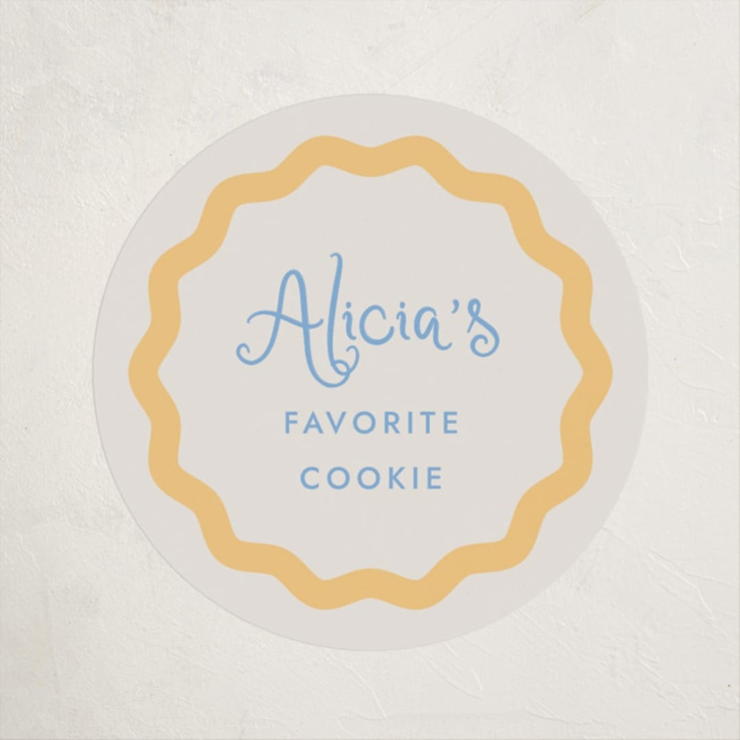 "Augusta" - Baby Shower Stickers in Melon by Megan Davis - Close-Up