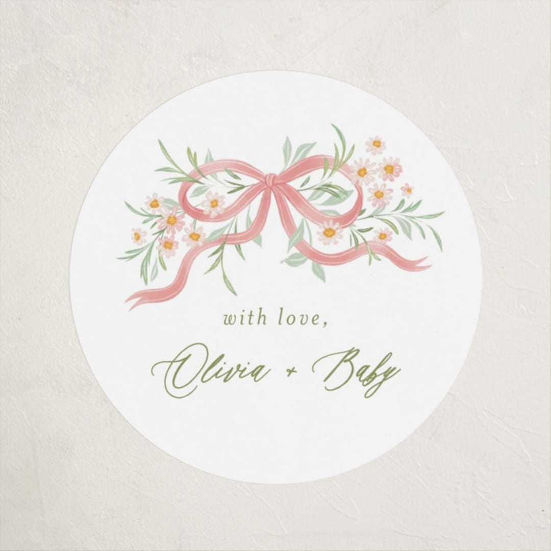 "Sweet Child" - Baby Shower Stickers in Blush by Paper Raven Co. - Close-Up