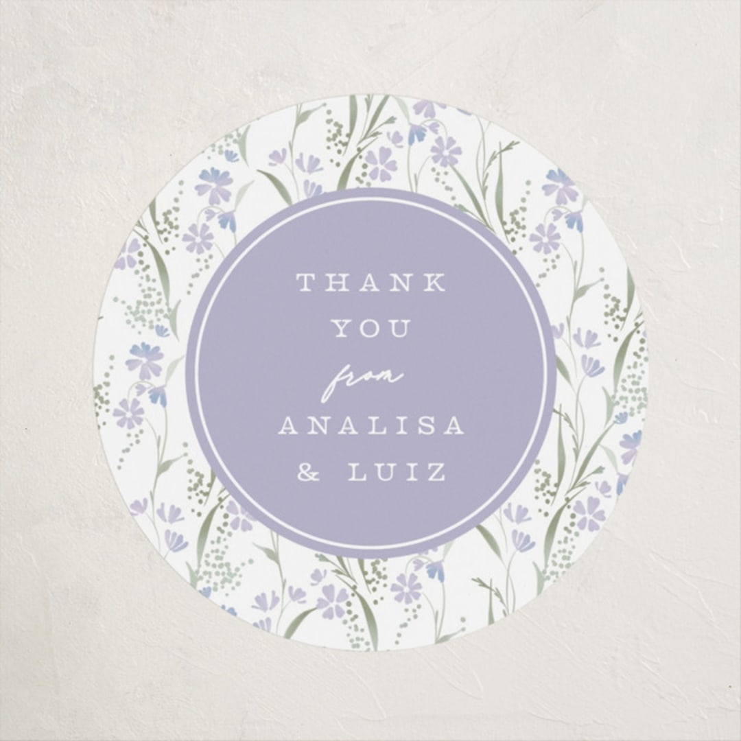 "Lottie" - Baby Shower Stickers in Lilac by Erin L. Wilson - Close-Up