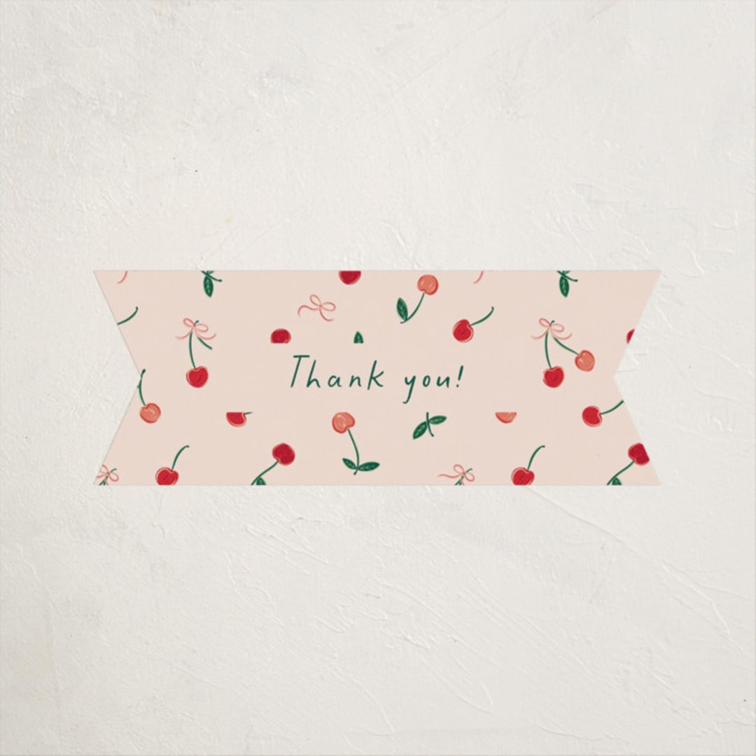"Cherry Sweet" - Baby Shower Stickers in Cherry Pie by Erin German - Close-Up