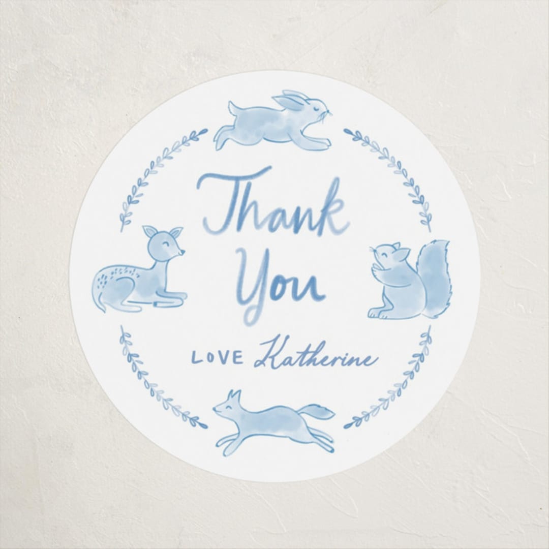"Folk woodland" - Baby Shower Stickers in Sky by Creo Study - Close-Up