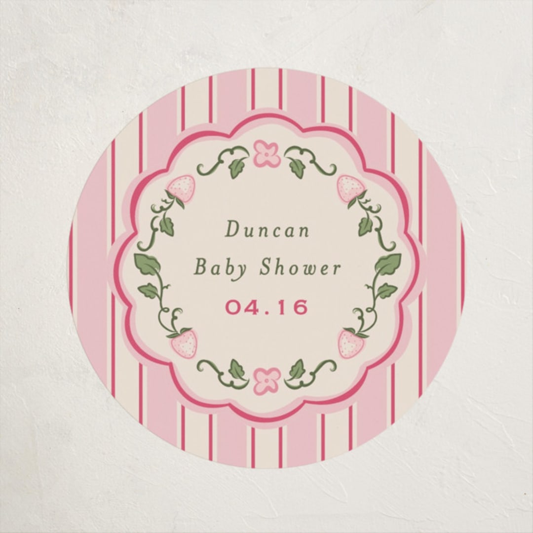 "Very Berry" - Baby Shower Stickers in Berry by letterfix - Close-Up