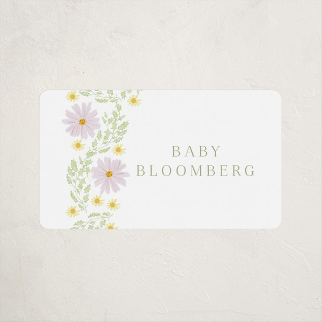 "Blooming Baby Frame" - Baby Shower Stickers in Daisy by Baumbirdy - Close-Up