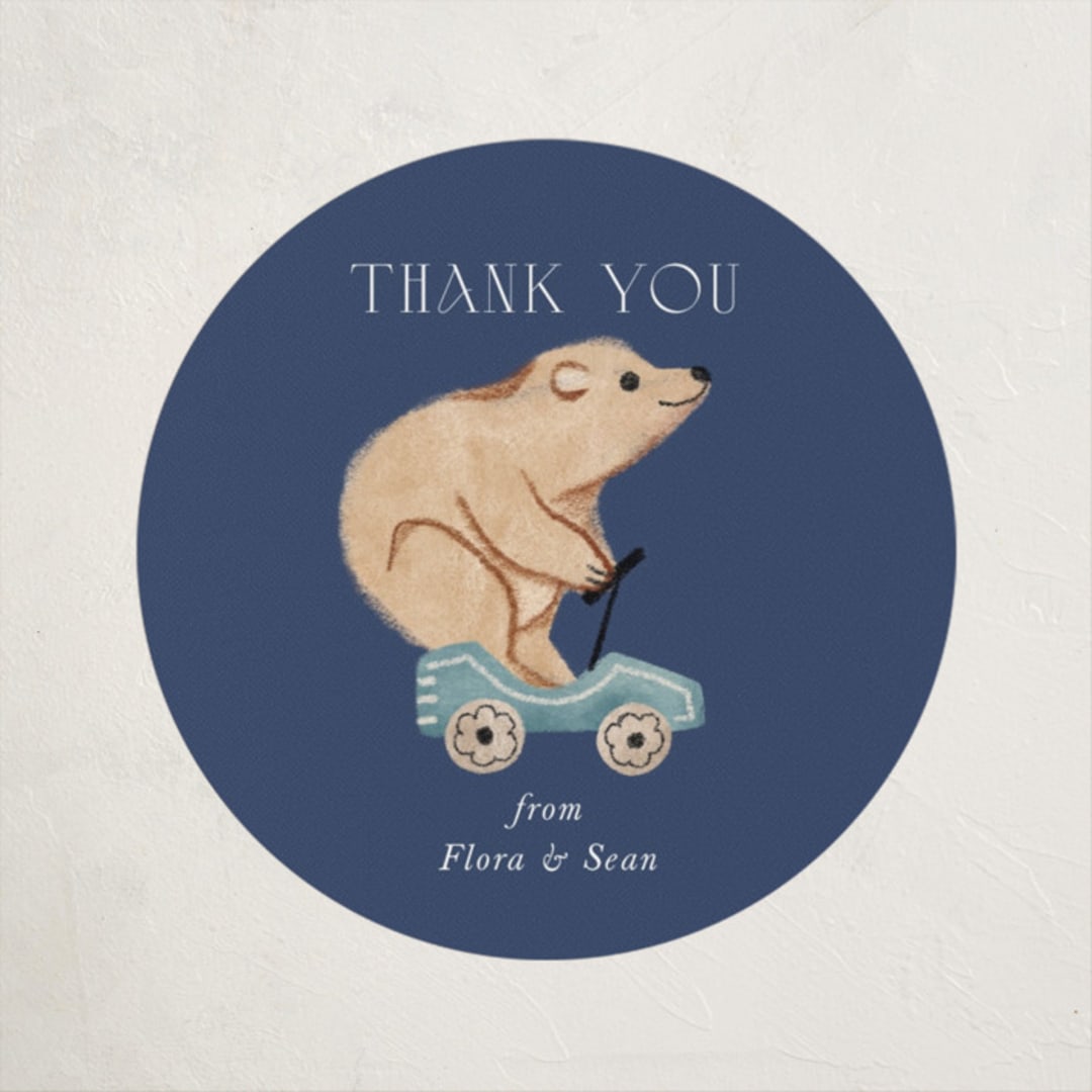 "woodland cars" - Baby Shower Stickers in Navy by Vivian Yiwing - Close-Up