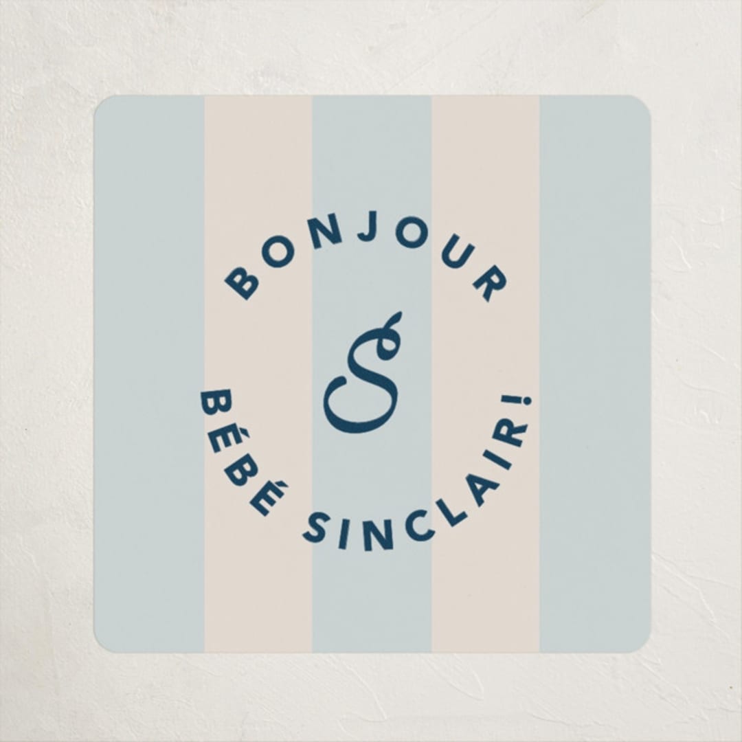 "Mariniere" - Baby Shower Stickers in Marina by Olivia Raufman - Close-Up