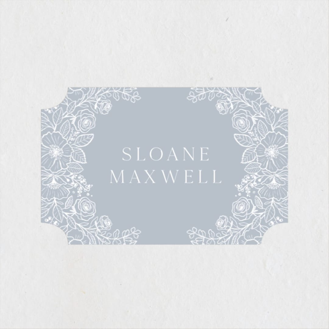 "Wild Roses" - Baby Shower Stickers in Powder Blue by Kristen Smith - Close-Up