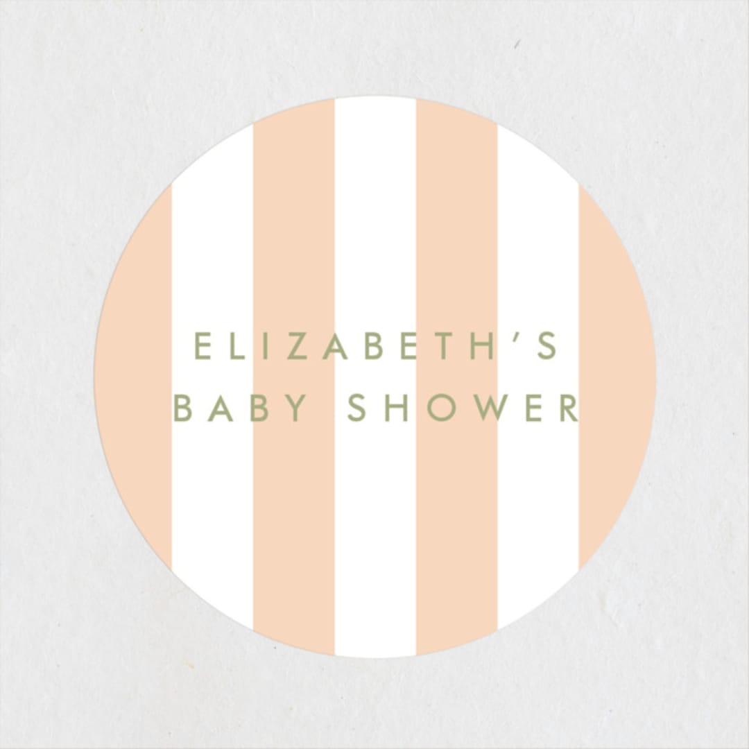 "Boardwalk" - Baby Shower Stickers in Peach by Baumbirdy - Close-Up