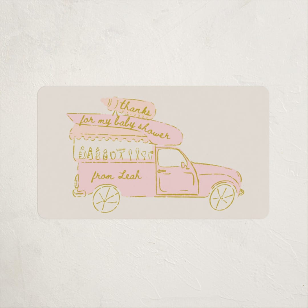 "Milk Truck" - Baby Shower Stickers in Blush by Gwen Bedat - Close-Up