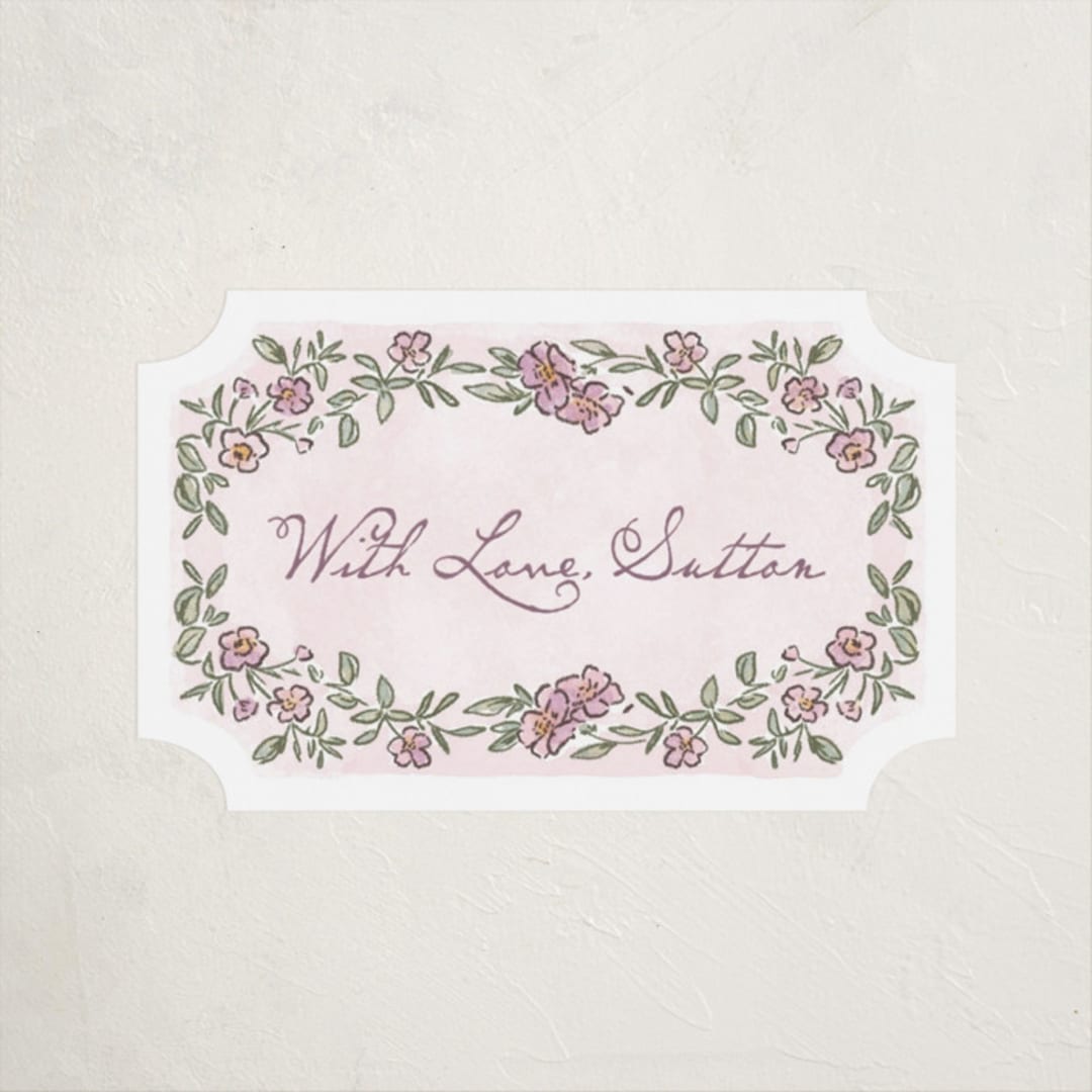 "Baby in Bloom." - Baby Shower Stickers in Heather by Jenna Holcomb - Close-Up