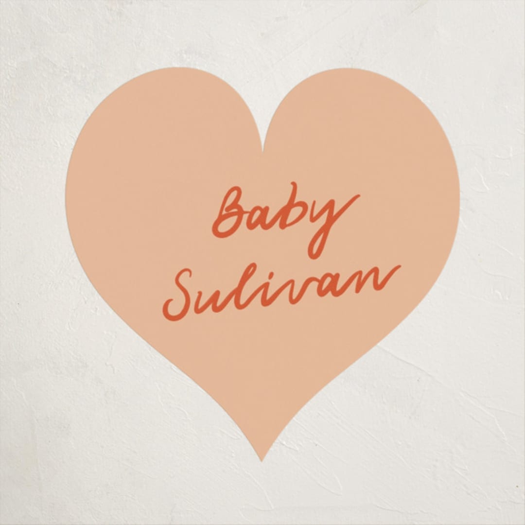 "Stork Party" - Baby Shower Stickers in Tangerine by Zani van Zyl - Close-Up