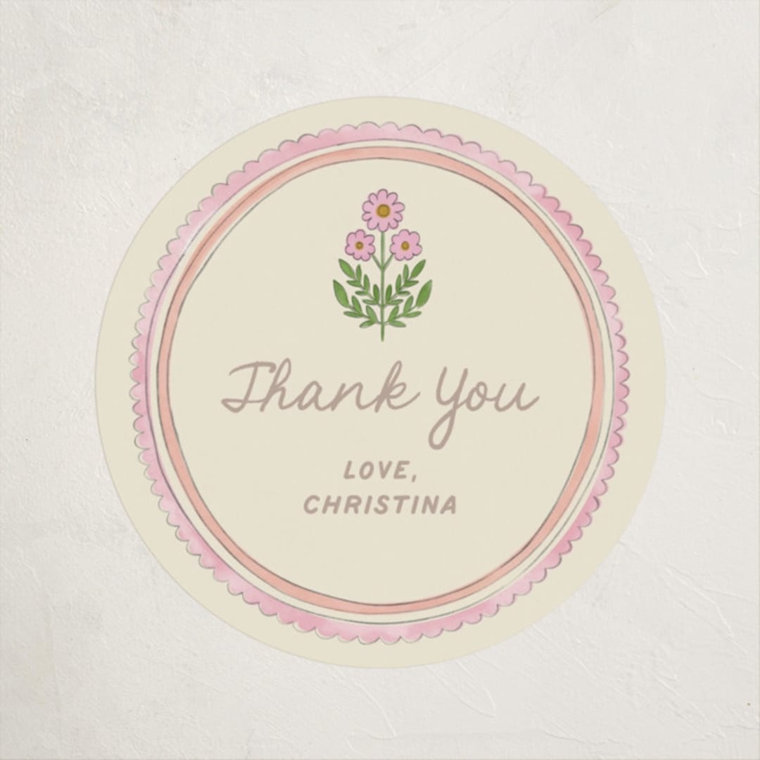 "Botanical maximalism" - Baby Shower Stickers in Poppy by Creo Study - Close-Up