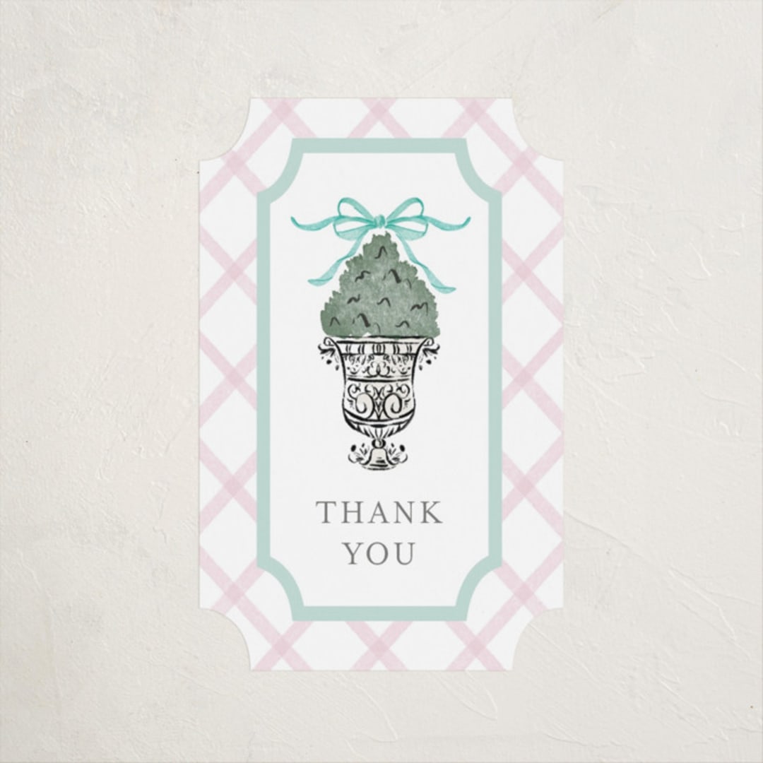 "Tiny Topiary" - Baby Shower Stickers in Aquamarine by Jackie Crawford - Close-Up