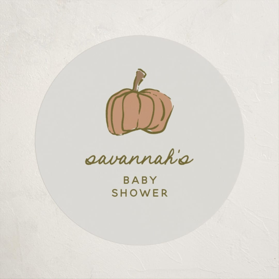 "Vintage Autumn" - Baby Shower Stickers in Natural by Kelly Watkins - Close-Up